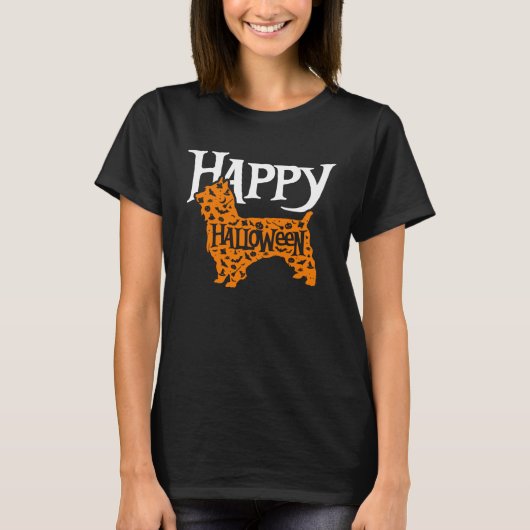 Happy Halloween Silky Terrier T-Shirt (Vorderseite)