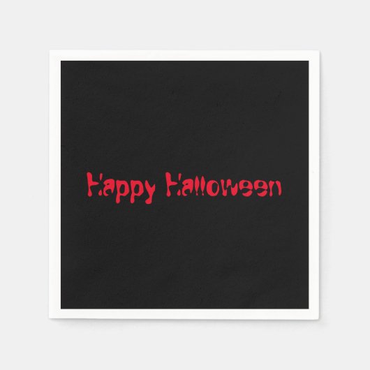 Happy Halloween Simple Clean Solid Black Napkins Serviette (Vorderseite)
