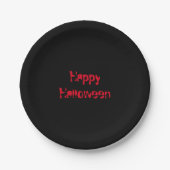 Happy Halloween Simple Clean Solid Black Pappteller (Vorderseite)