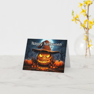 Happy Halloween   Sinister Pumpkin Illustration Karte