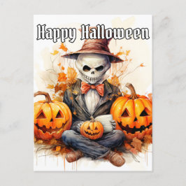 Happy Halloween Sinister Witch Doctor Illustration Postkarte