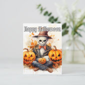 Happy Halloween Sinister Witch Doctor Illustration Postkarte (Stehend Vorderseite)