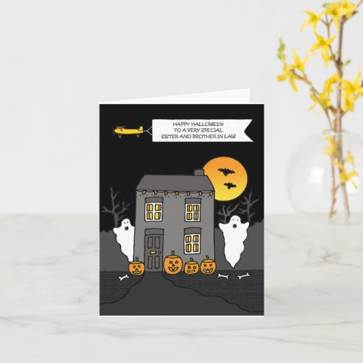 Happy Halloween Sister und Bruder im Jura Karte (Gelbe Blume)