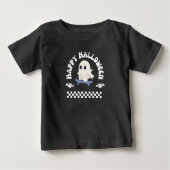 Happy Halloween Skater Ghost Toddler Boy Baby T-shirt (Vorderseite)