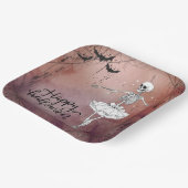 Happy Halloween Skeleton Ballerina Red Potion Pappteller (Gewinkelt)