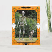 Happy Halloween Skeleton Feiertagskarte (Vorderseite)