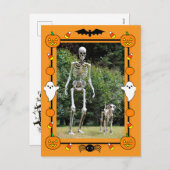 Happy Halloween Skeleton Feiertagspostkarte (Vorne/Hinten)