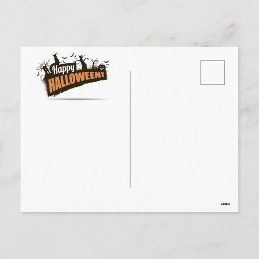 Happy Halloween Skeleton Feiertagspostkarte (Rückseite)