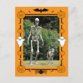 Happy Halloween Skeleton Feiertagspostkarte (Vorderseite)