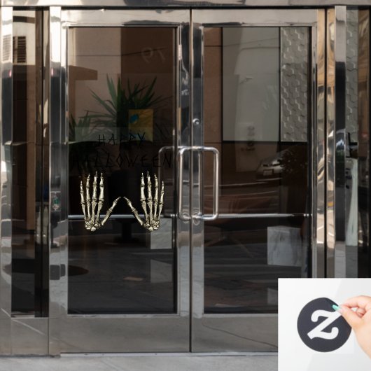 Happy Halloween Skeleton Hands Fensteraufkleber (Büro Tür)