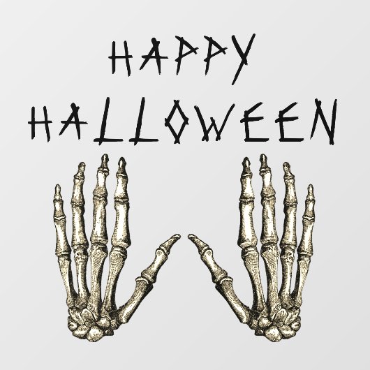 Happy Halloween Skeleton Hands Fensteraufkleber (Blatt)