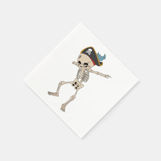 Happy Halloween Skeleton Pirate Dancing Party Serviette (Ecke)