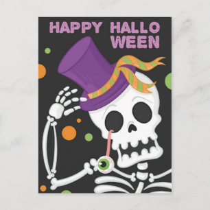 Happy Halloween Skeleton Postkarte