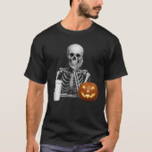 Happy Halloween Skeleton Pumpkin Gewürz Beängstige T-Shirt (Vorderseite)