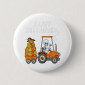 Happy Halloween Skeleton Reitlehrer Jungs Kinder Button (Vorderseite)