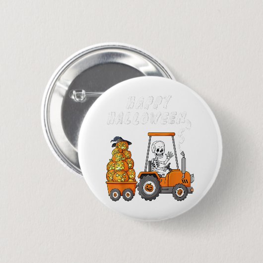 Happy Halloween Skeleton Reitlehrer Jungs Kinder Button (Vorne & Hinten)