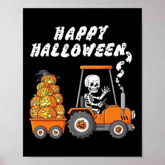 Happy Halloween Skeleton Reitlehrer Jungs Kinder Poster (Vorne)