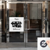 Happy Halloween Skeleton Skull Bones Muster Fensteraufkleber (Büro Tür)