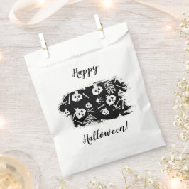 Happy Halloween Skeleton Skull Bones Muster Geschenktütchen