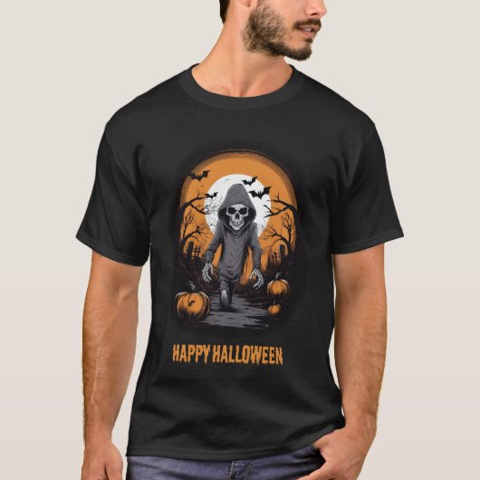 Happy Halloween Skeleton T-Shirt (Vorderseite)