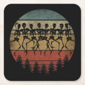 HAPPY HALLOWEEN SKELETON TANCE RECHTECKIGER PAPPUNTERSETZER (Vorderseite)