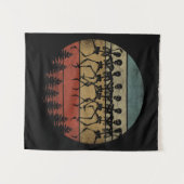 HAPPY HALLOWEEN SKELETON TANCE WANDTEPPICH (Vorderseite (Horizontal))