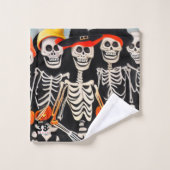 Happy Halloween Skeletons Badhandtuch Set (Waschlappen)