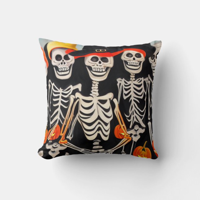 Happy Halloween Skeletons Kissen (Vorderseite)
