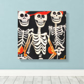 Happy Halloween Skeletons Leinwanddruck (Insitu (Holzboden))