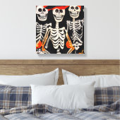 Happy Halloween Skeletons Leinwanddruck (Insitu (Schlafzimmer))
