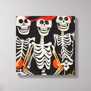 Happy Halloween Skeletons Leinwanddruck