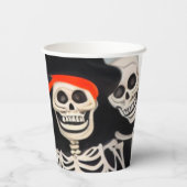 Happy Halloween Skeletons Pappbecher (Rückseite)