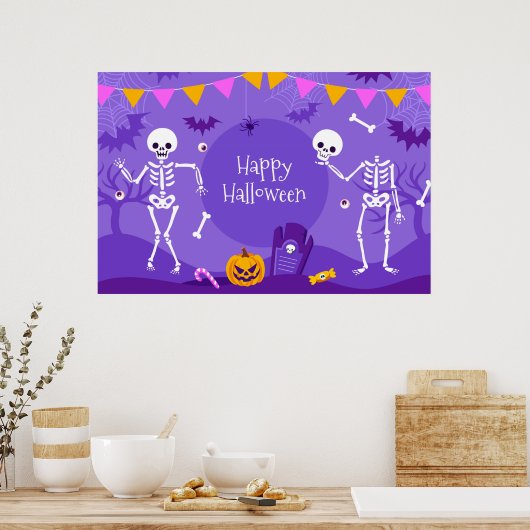 Happy Halloween Skeletons Poster (Küche)