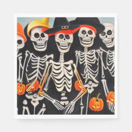 Happy Halloween Skeletons Serviette