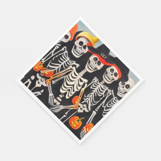 Happy Halloween Skeletons Serviette (Ecke)