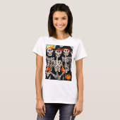 Happy Halloween Skeletons T-Shirt (Vorne ganz)