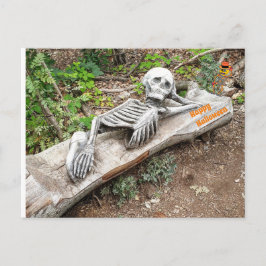 Happy Halloween Skelett Postkarte