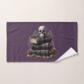 Happy Halloween Skull and Books Badhandtuch Set (Handtuch)