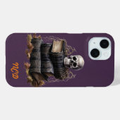 Happy Halloween Skull and Books Custom Case-Mate iPhone Hülle (Rückseite (Horizontal))