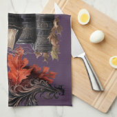 Happy Halloween Skull and Books Geschirrtuch (Viertel Falte)