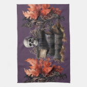 Happy Halloween Skull and Books Geschirrtuch (Vertikal)