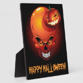 Happy Halloween Skull and Pumpkin Plaque Fotoplatte (Seite)