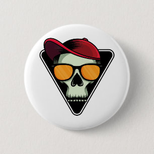 Happy Halloween Skull Button