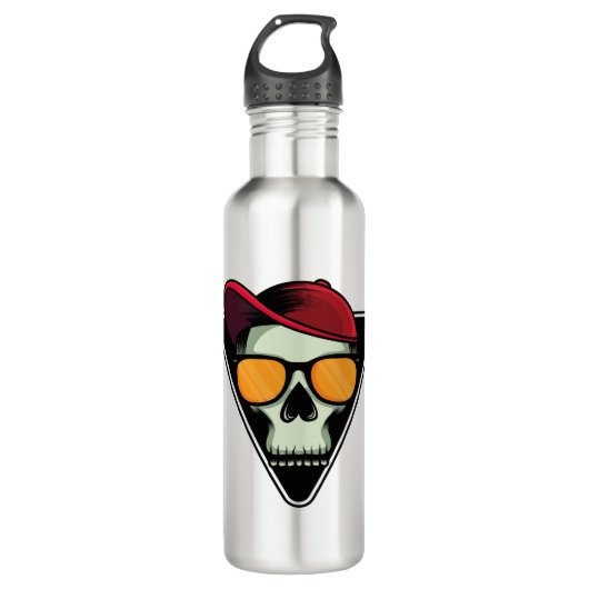 Happy Halloween Skull Edelstahlflasche (Vorderseite)