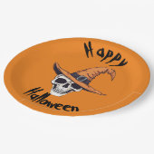 Happy Halloween Skull Paper Plate Pappteller (Schrägansicht)
