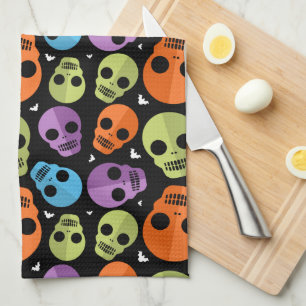 Happy Halloween Skull Pattern Geschirrtuch