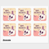Happy Halloween Skull Quadratischer Aufkleber (Blatt)