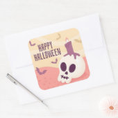Happy Halloween Skull Quadratischer Aufkleber (Umschlag)