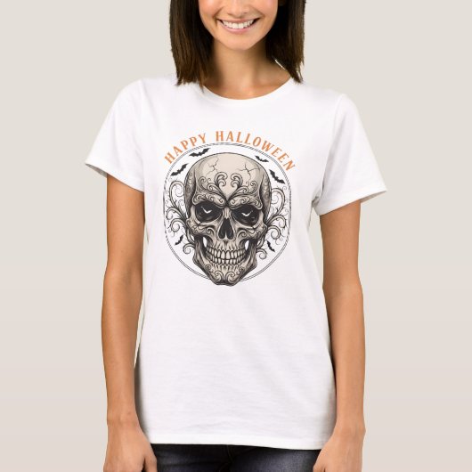 Happy Halloween Skull T-Shirt (Vorderseite)