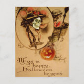 Happy Halloween Skull Zombie Untote Kürbislaterne Postkarte (Vorderseite)